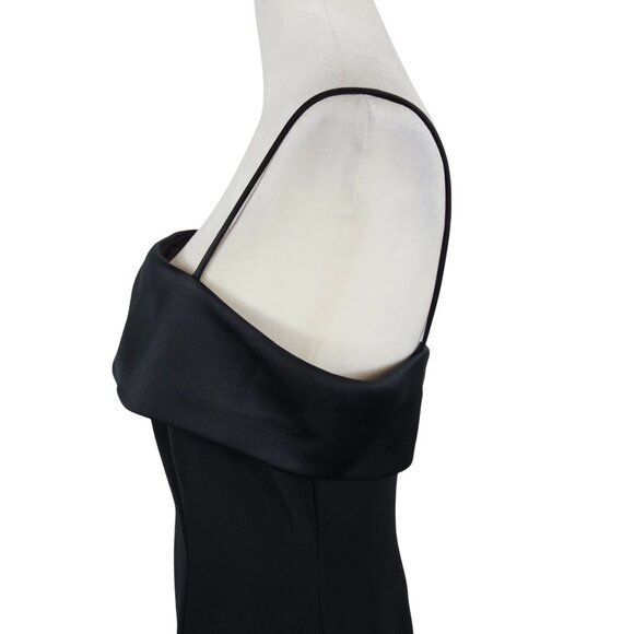 Vtg Alex Evenings Formal Gown 10 Black Timeless Satin Dress Elegant Evening USA - Picture 13 of 16